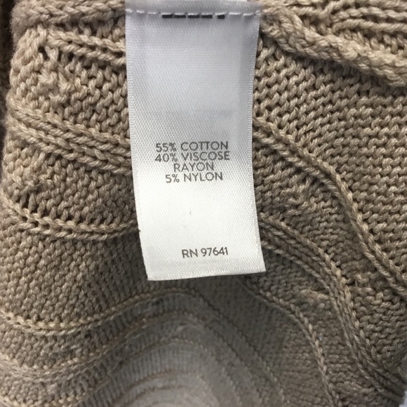 J. Jill Open Front Cable Knit Long Line Cardigan Tan Costal Natural Size S - Picture 5 of 5